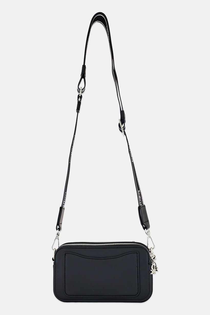 Women Brand Logo Cross Body Bag With Airpods Pouch Case, Black