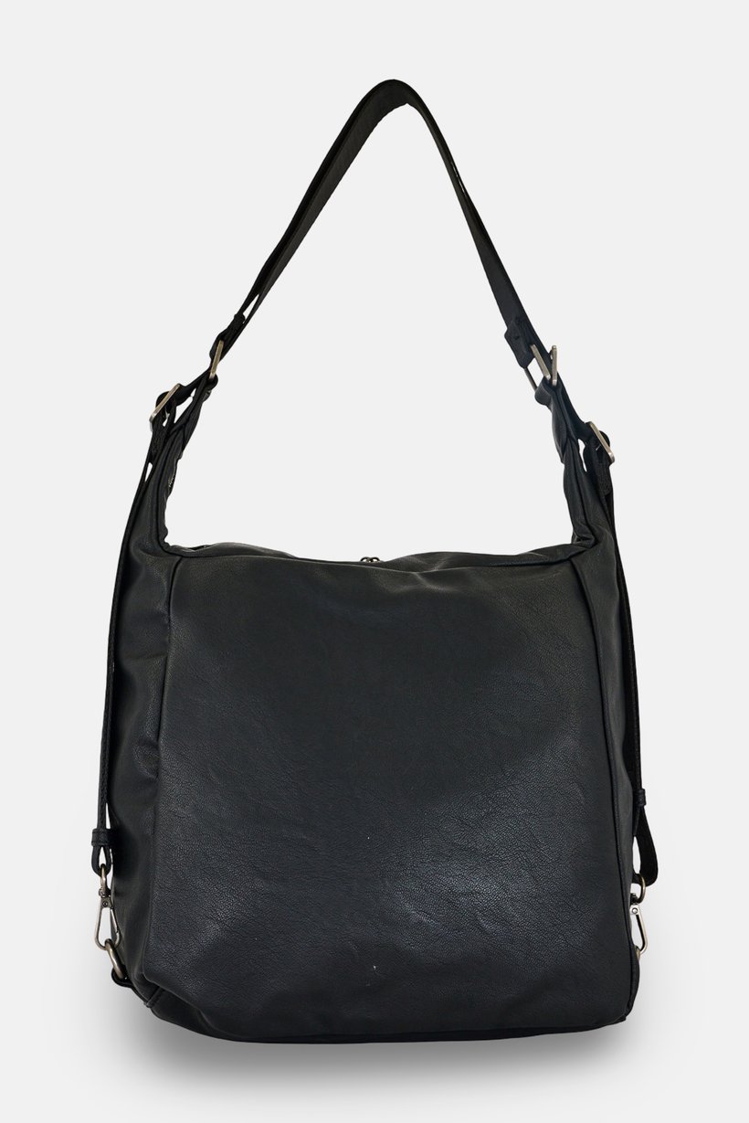 Women Brand Logo Shoulder Bag, Black