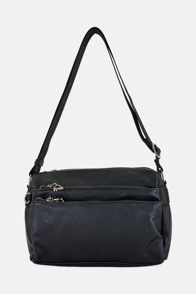 Women Brand Logo Cross Body Bag, Black