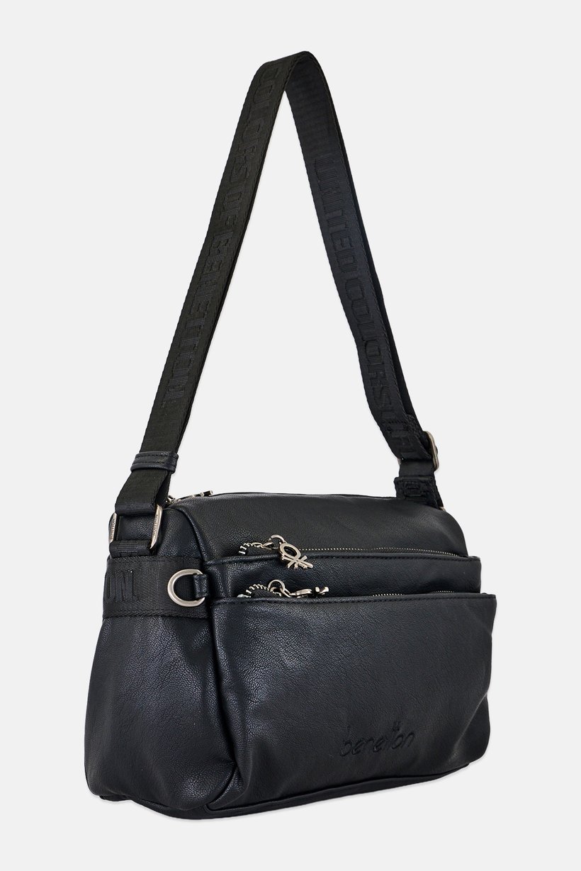 Women Brand Logo Cross Body Bag, Black