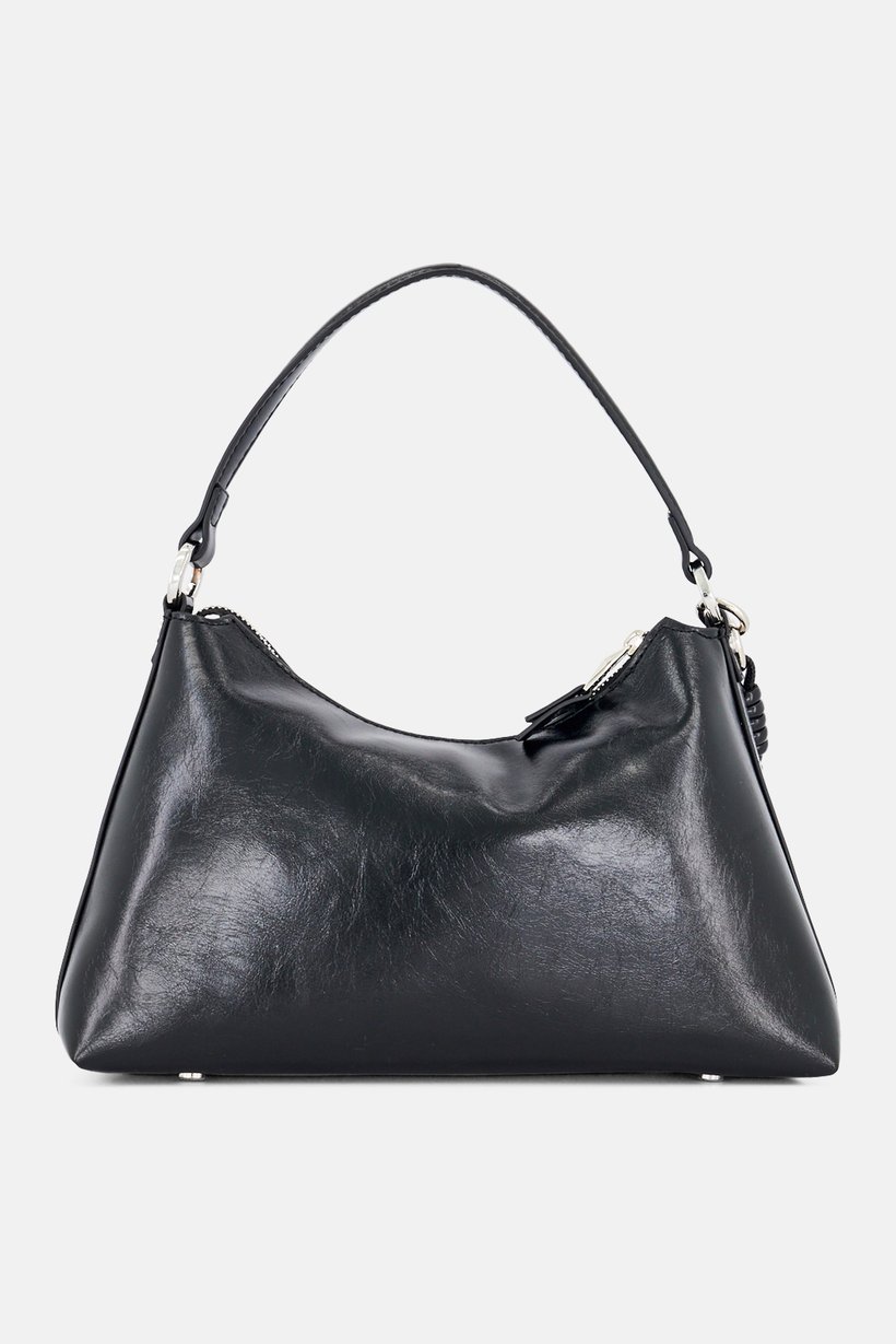 Women Brand Logo Shoulder Bag, Black