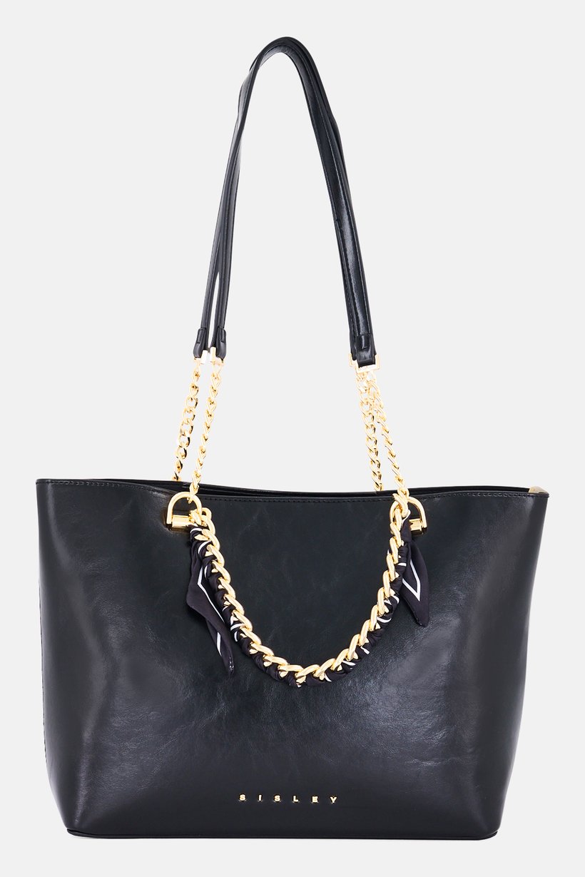 Women Brand Logo Tote Bag, Black