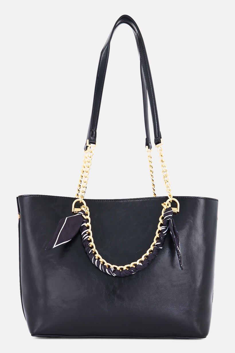Women Brand Logo Tote Bag, Black