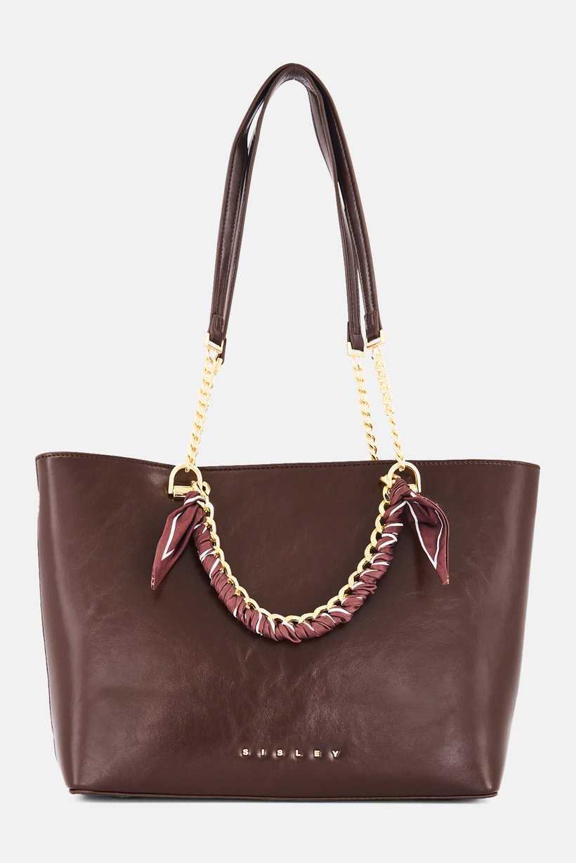 Women Brand Logo Tote Bag, Brown