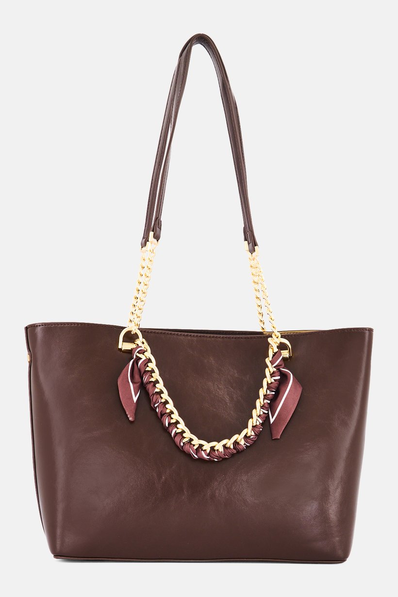 Women Brand Logo Tote Bag, Brown