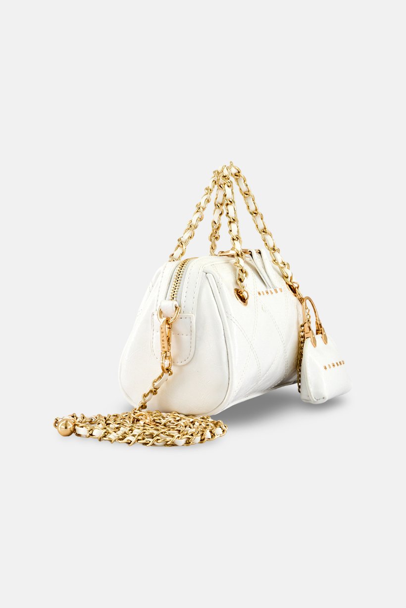 Women Brand Logo Cross Body Bag, White