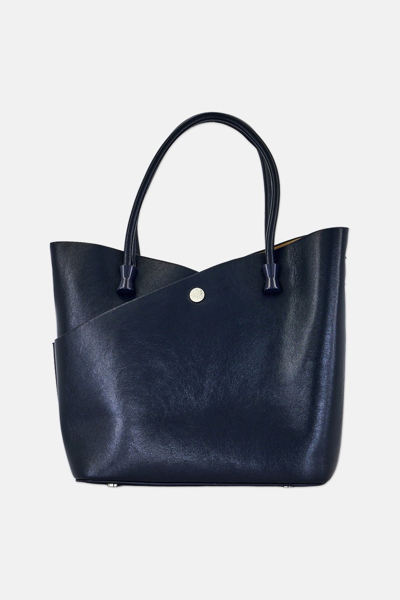 Women Brand Logo Cross Body Bag With Pouch, Navy