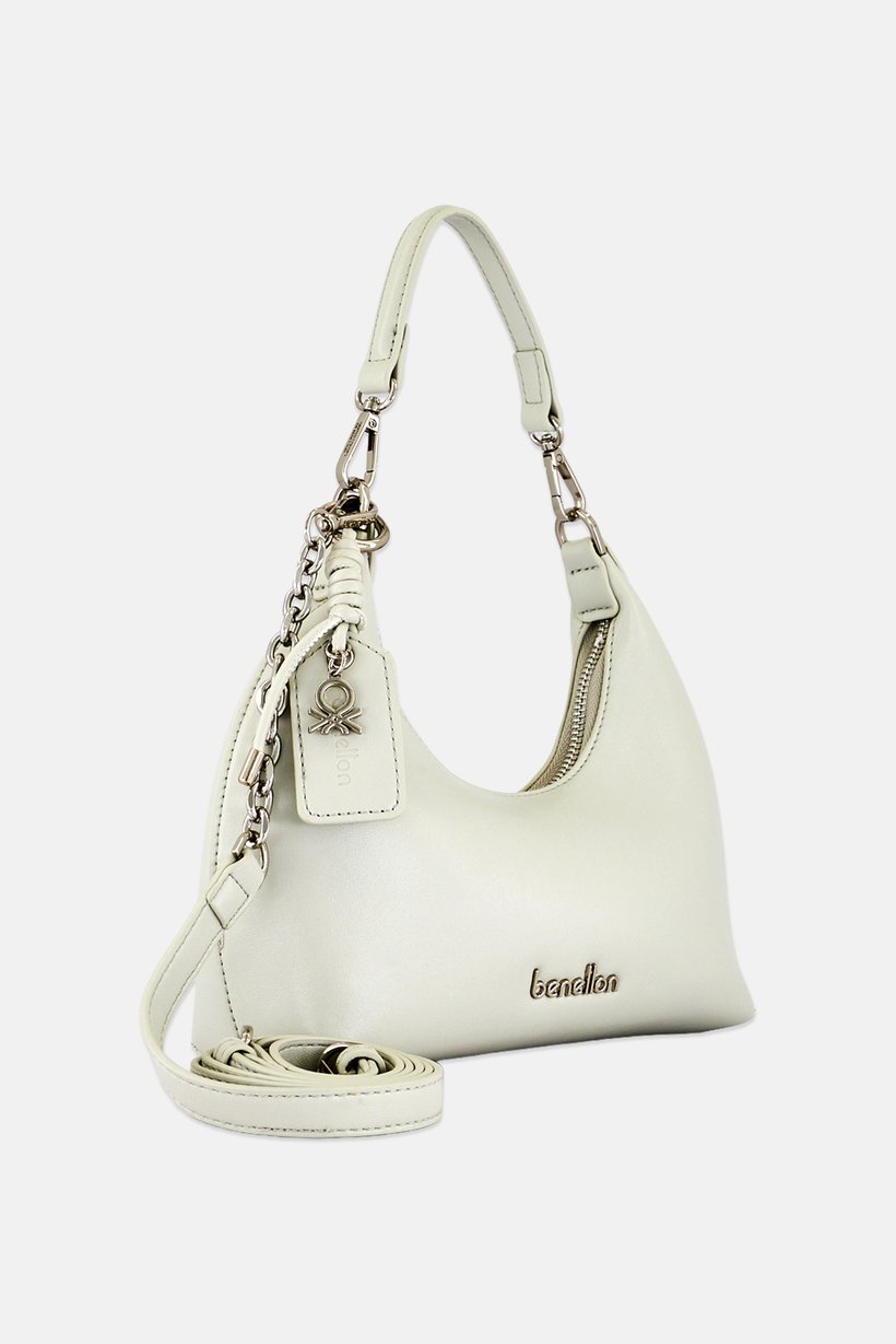 Women Brand Logo Cross Body Bag, Light Grey