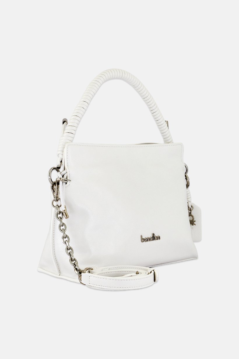Women Brand Logo Cross Body Bag, White