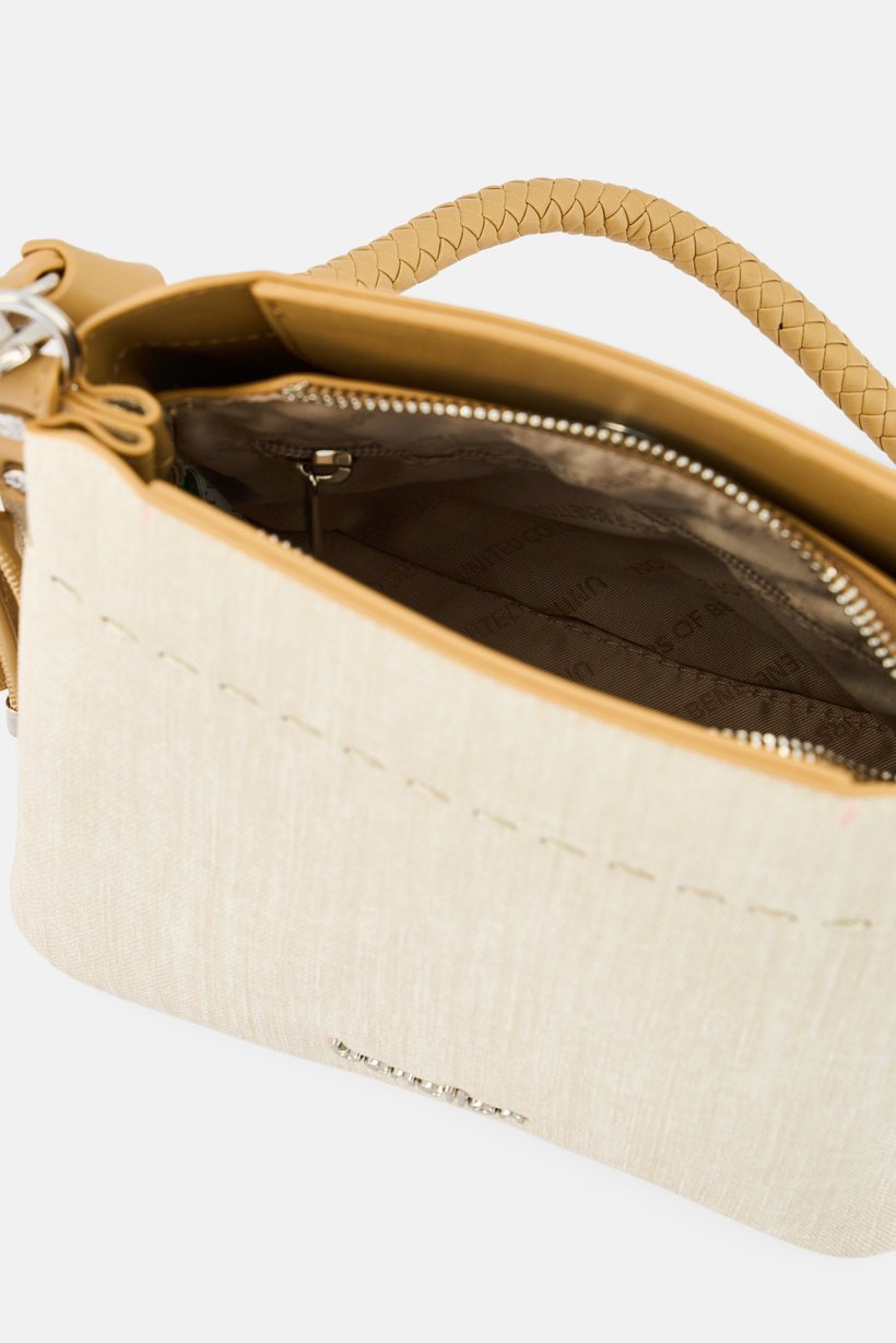 Women Brand Logo Cross Body Bag, Beige