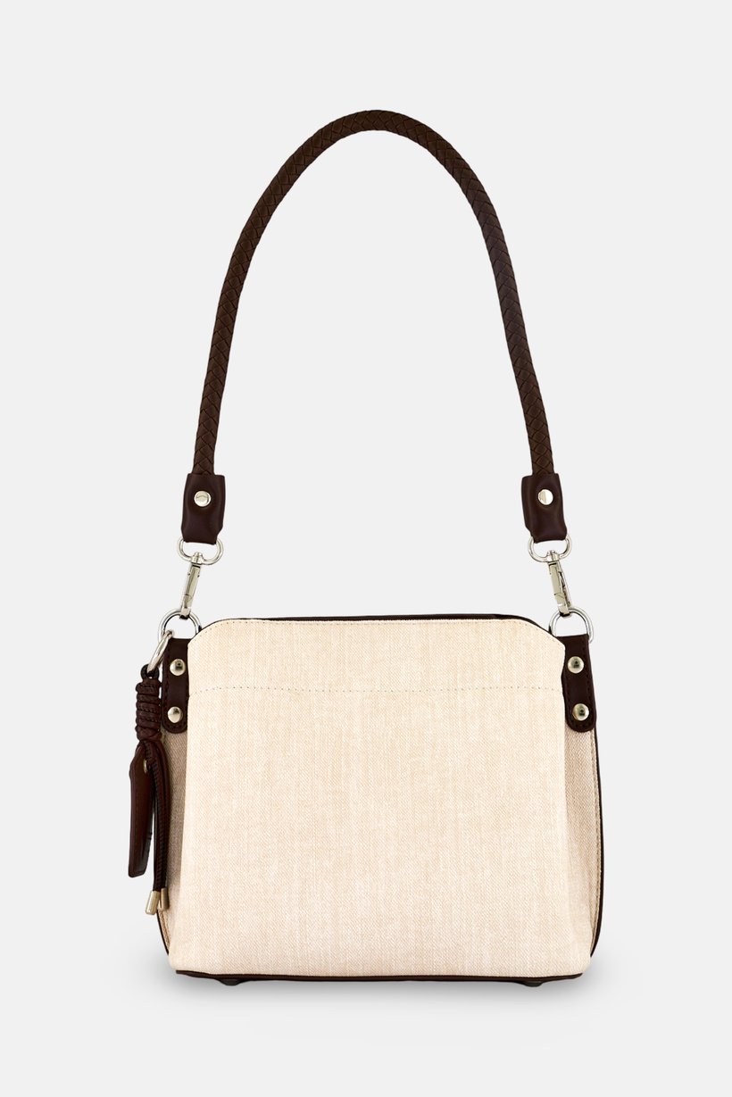 Women Brand Logo Cross Body Bag, Beige