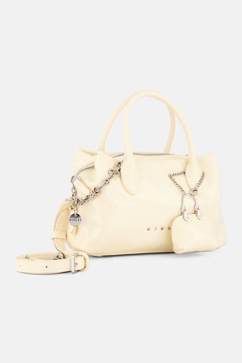 Women Brand Logo Cross Bady Bag, Cream