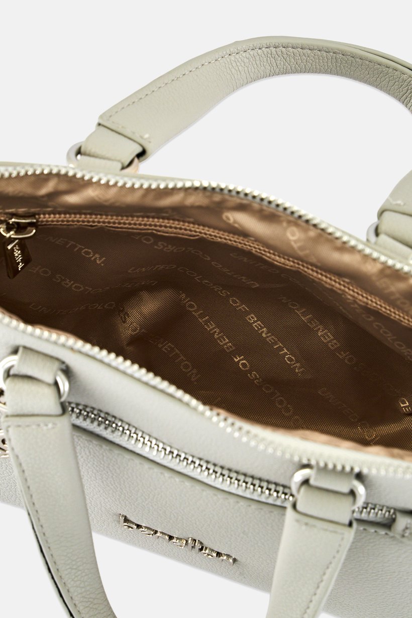 Women Brand Logo Handbag, Grey