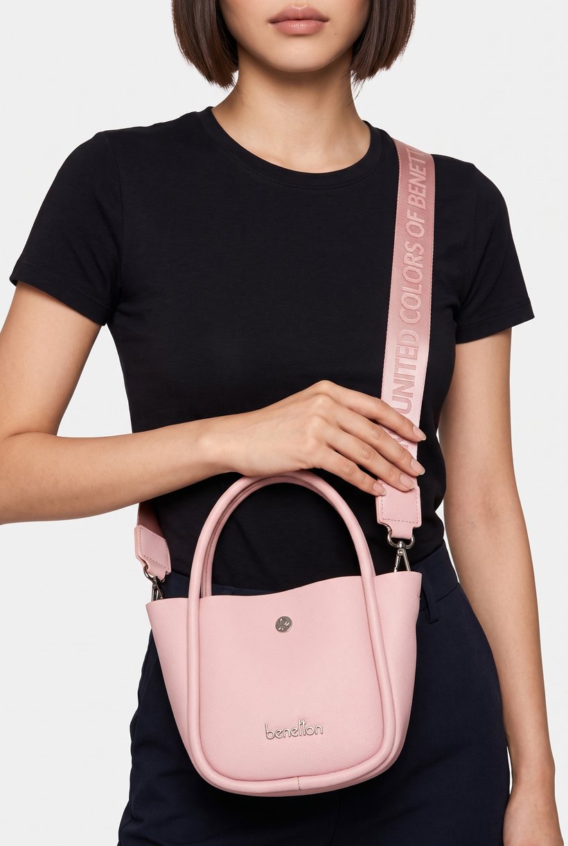 Women Brand Logo Handbag, Pink