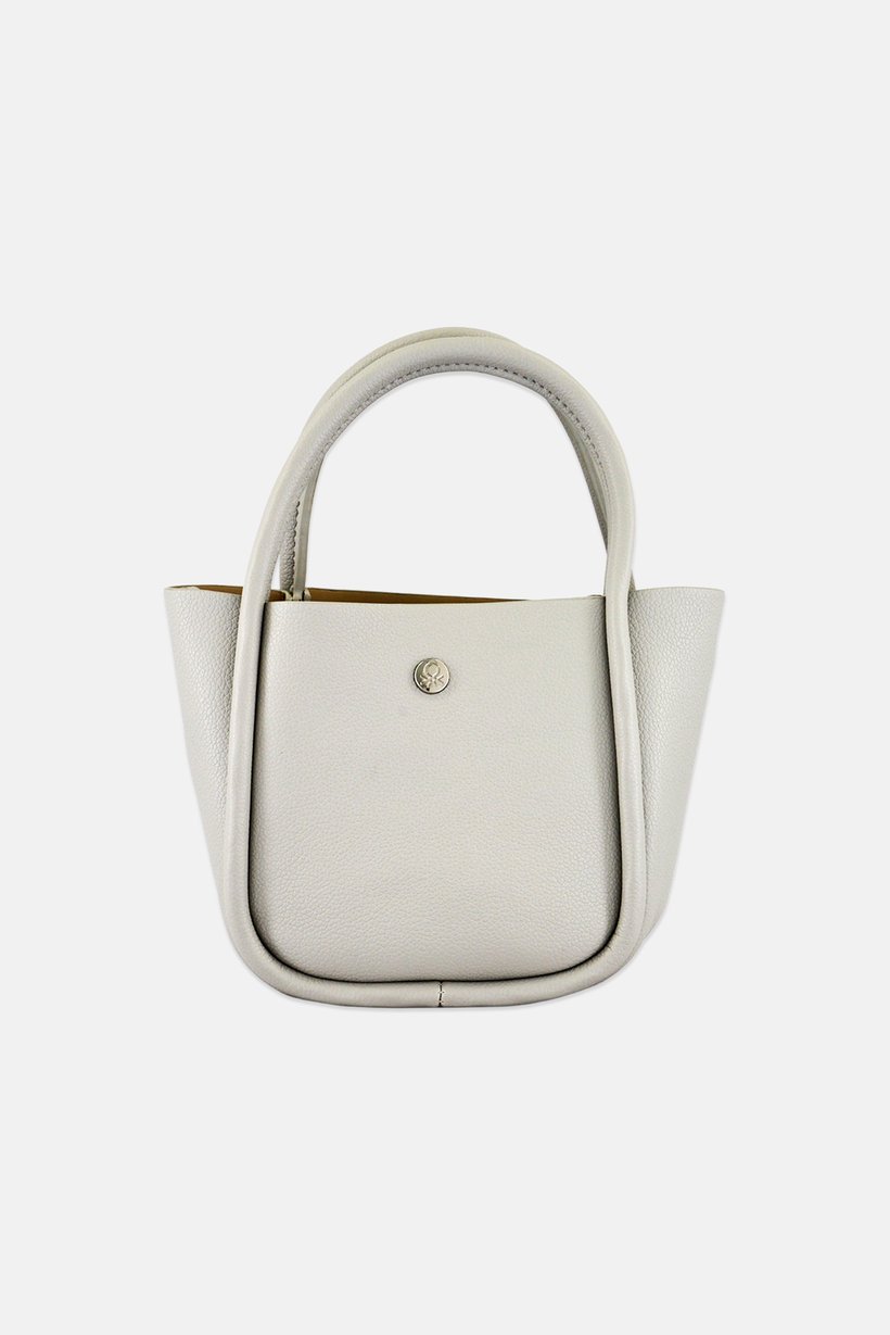 Women Brand Logo Handbag, Light Grey