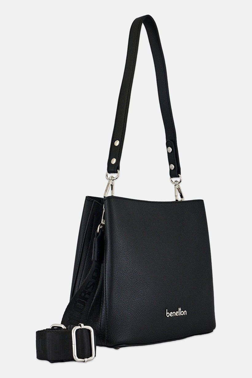 Women Brand Logo Crossbody Bag, Black