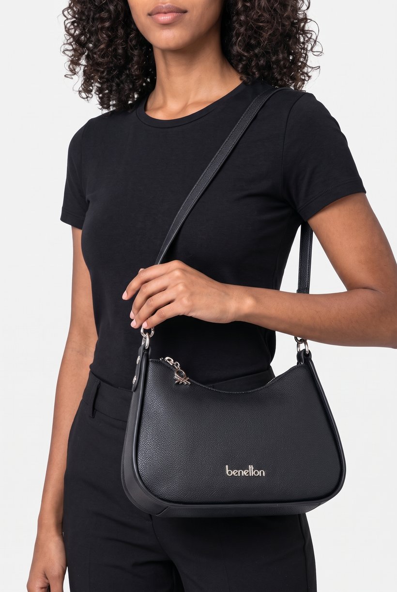 Women Brand Logo Cross Body Bag, Black