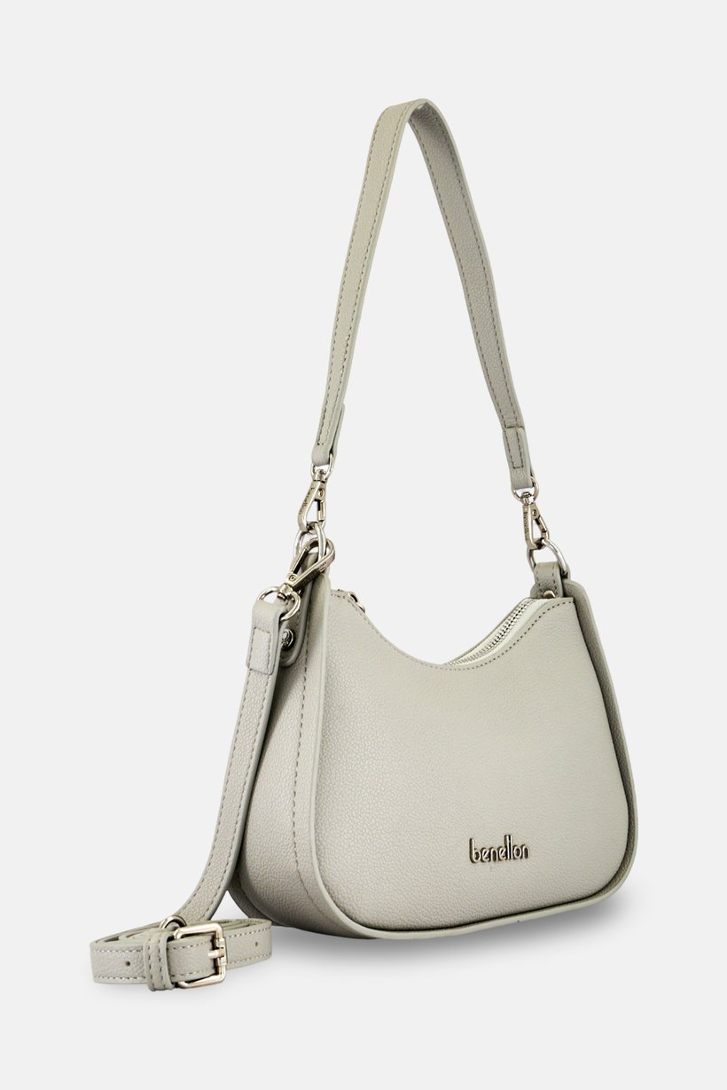 Women Brand Logo Cross Body Bag, Light Grey