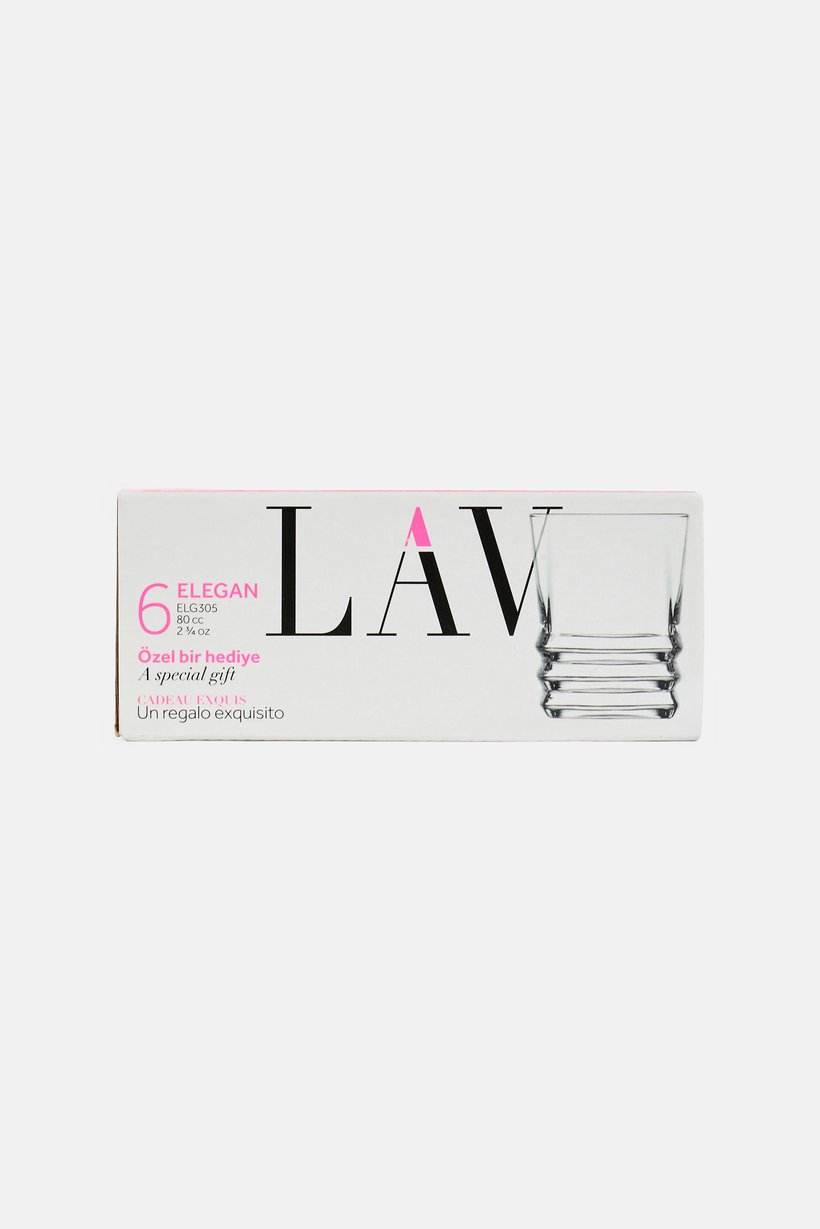 6 Pieces Elegan Shot Glass 80ml, Transparent
