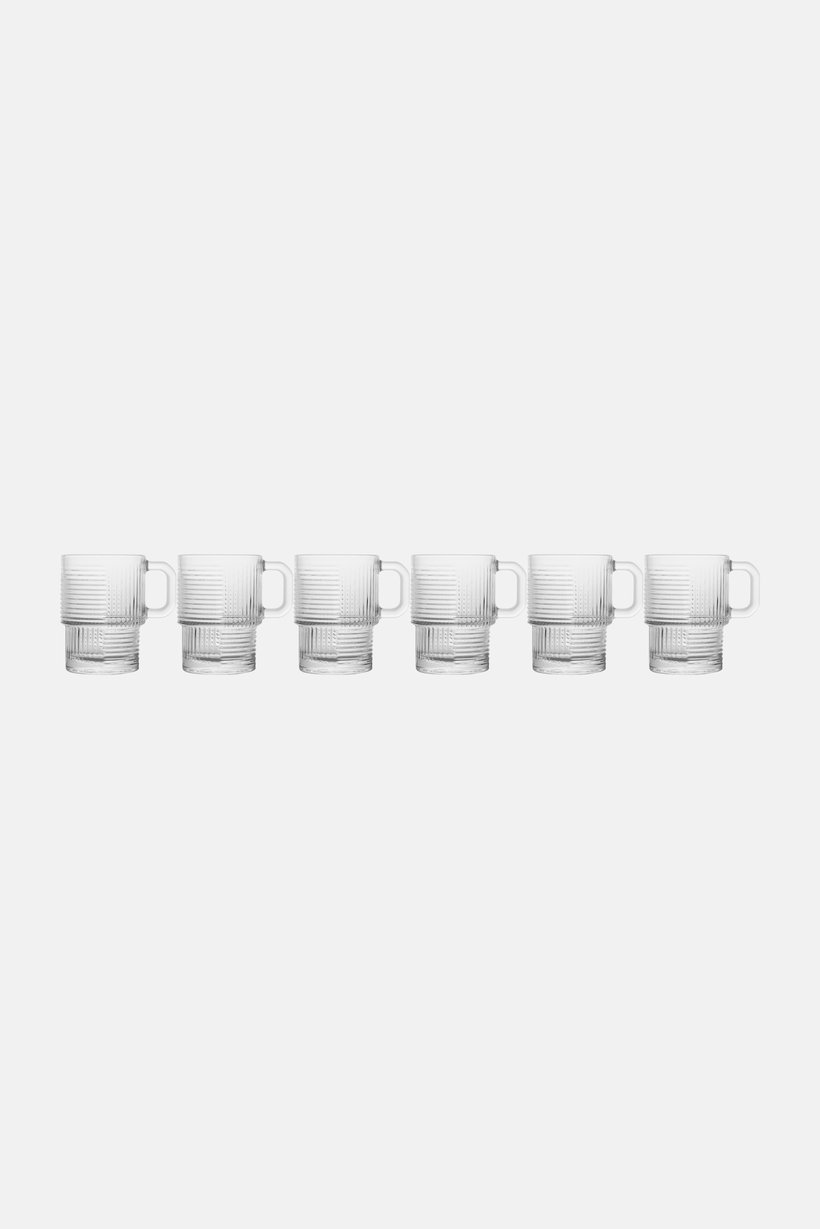 6 Pieces Transparent Glass Coffee Cup 270 ml