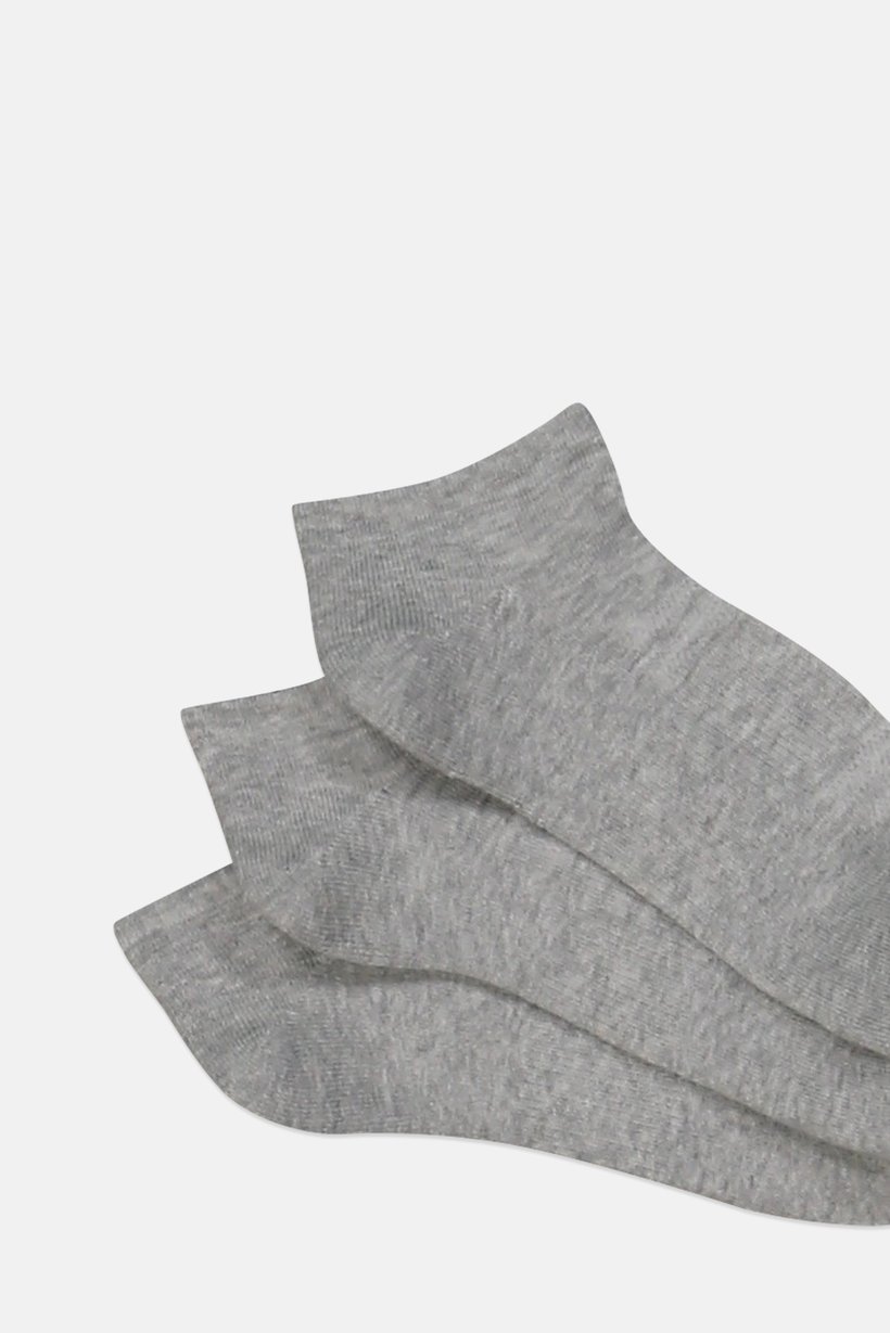Men 6 Pairs Brand Logo No Show Socks, Light Grey