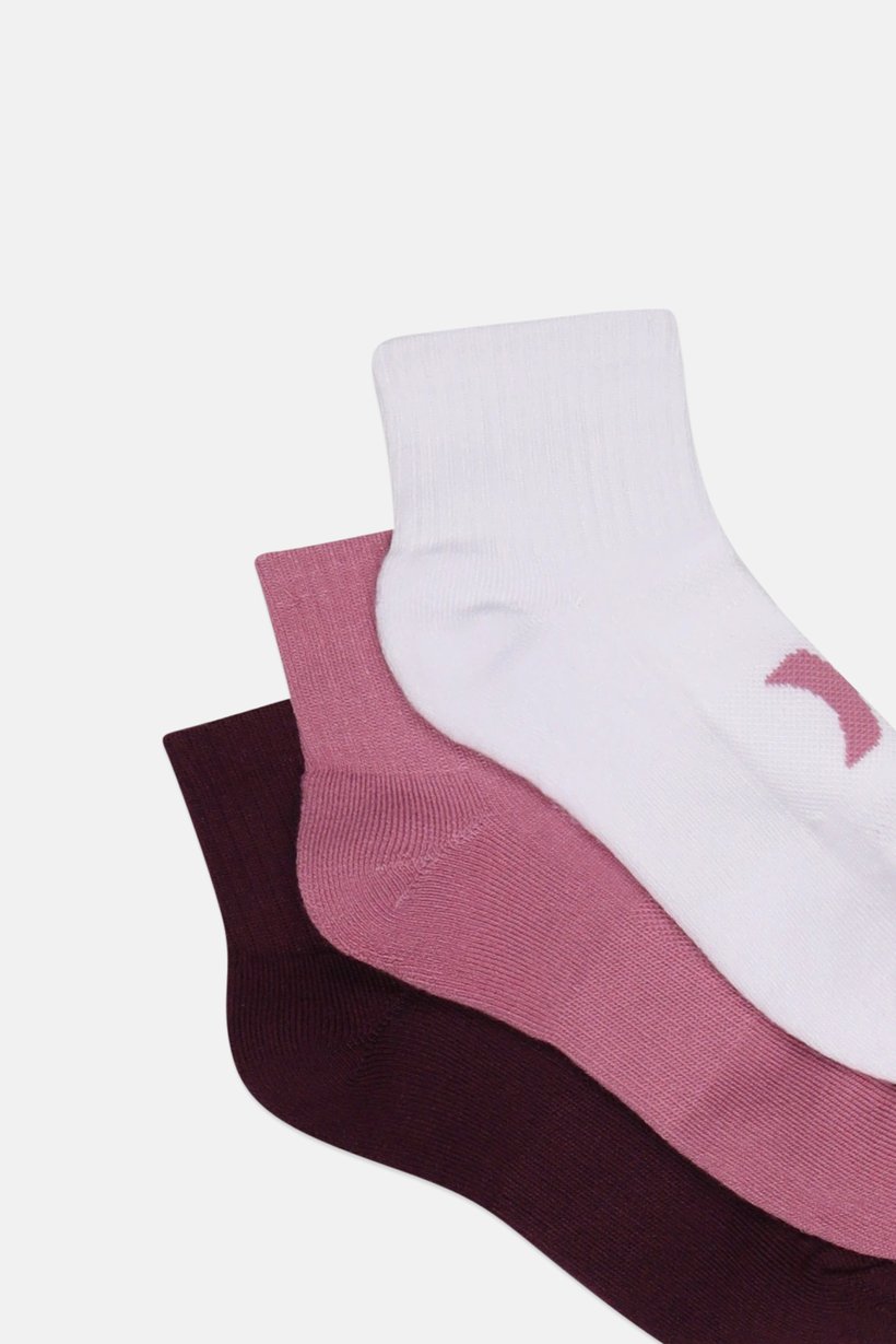 Women 6 Pairs Brand Logo Quarter Crew Socks, Multicolor