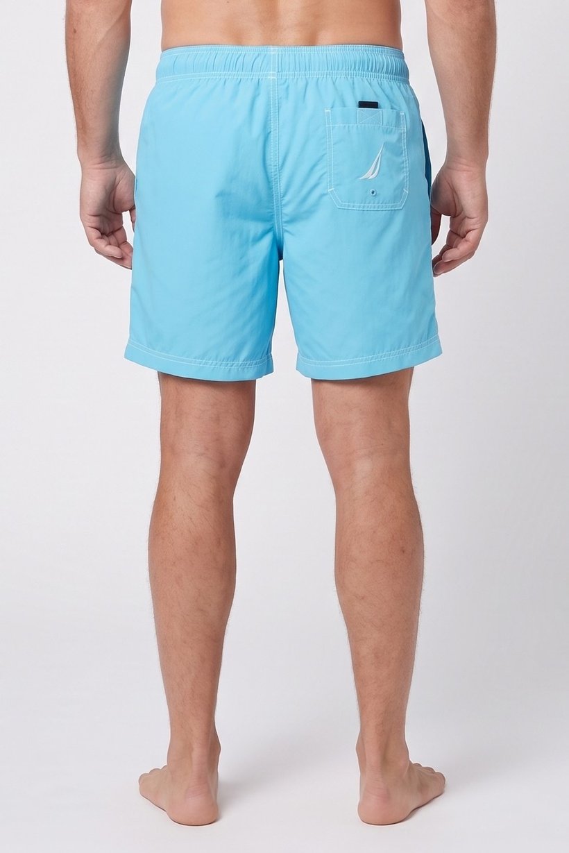 Men Embroidered Logo Board Shorts, Sky Blue