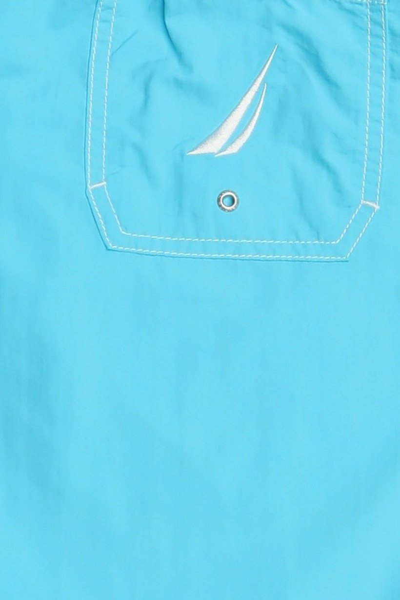 Men Embroidered Logo Board Shorts, Sky Blue