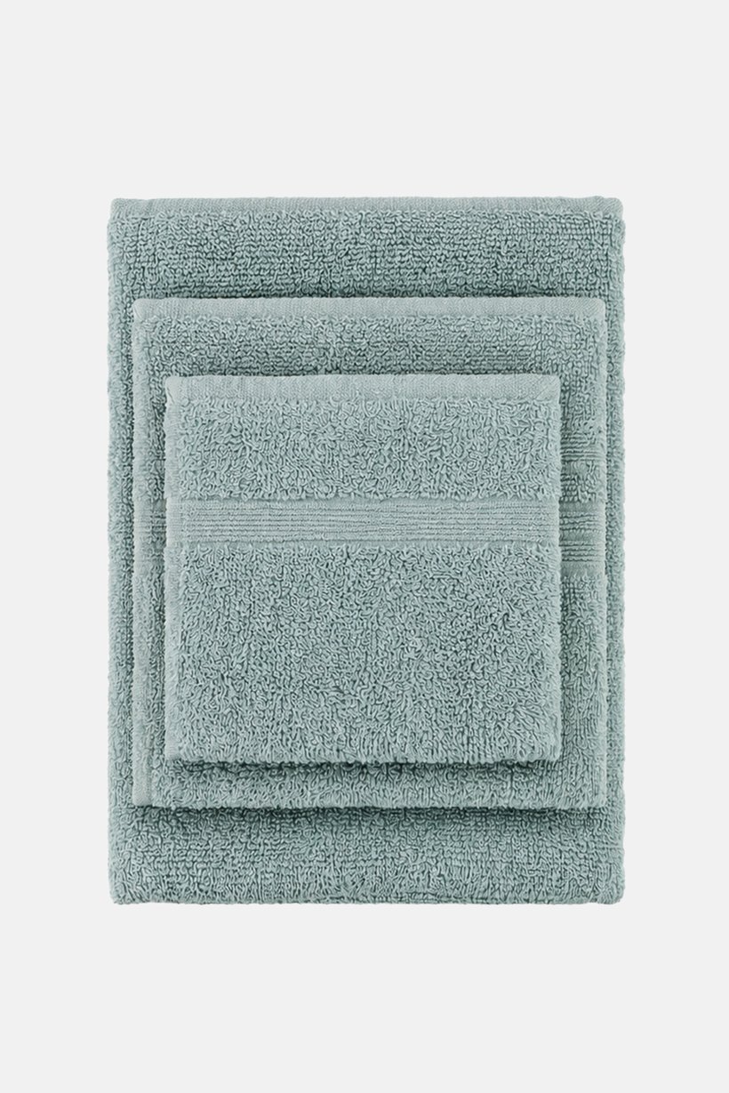 6 Pcs Textured Premium Bath Towel Set, Slate Blue
