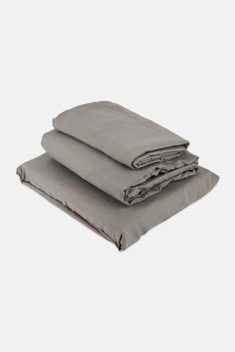 4 Piece King Double Brushed Sheet Set, Dark Grey