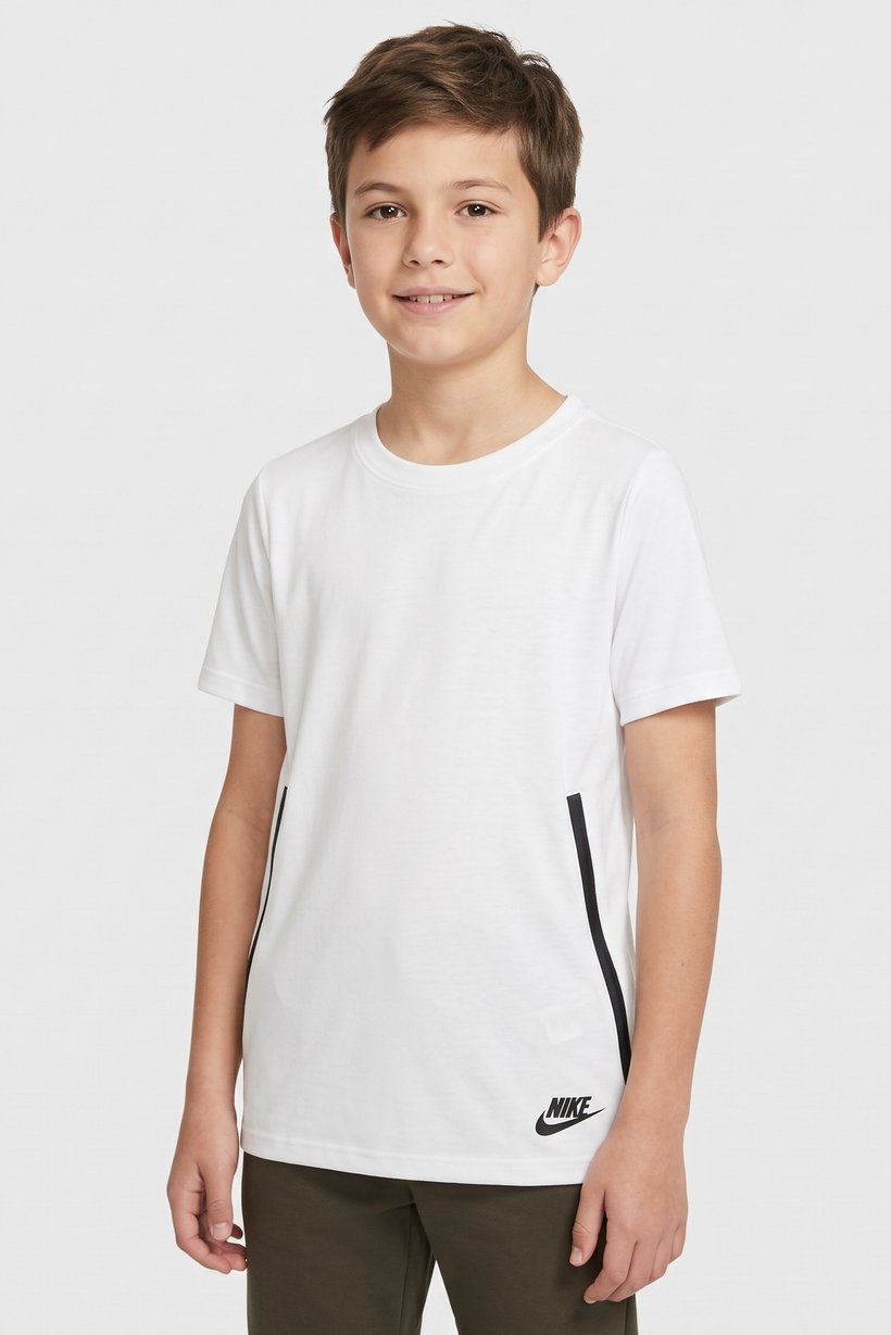 Kids Boy Sportswear Fit Short Sleeve Training T-Shirt, White