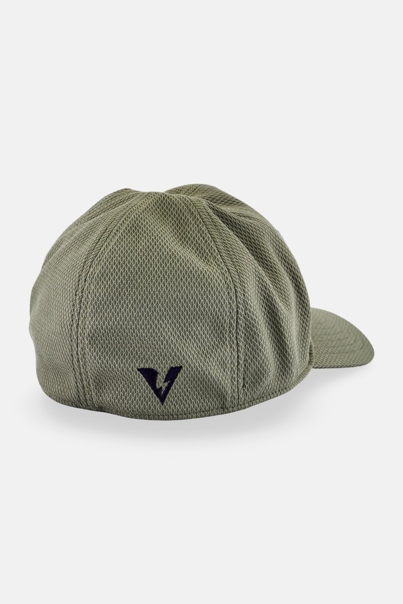 Men Embroidered Logo Elastic Band Cap, Olive