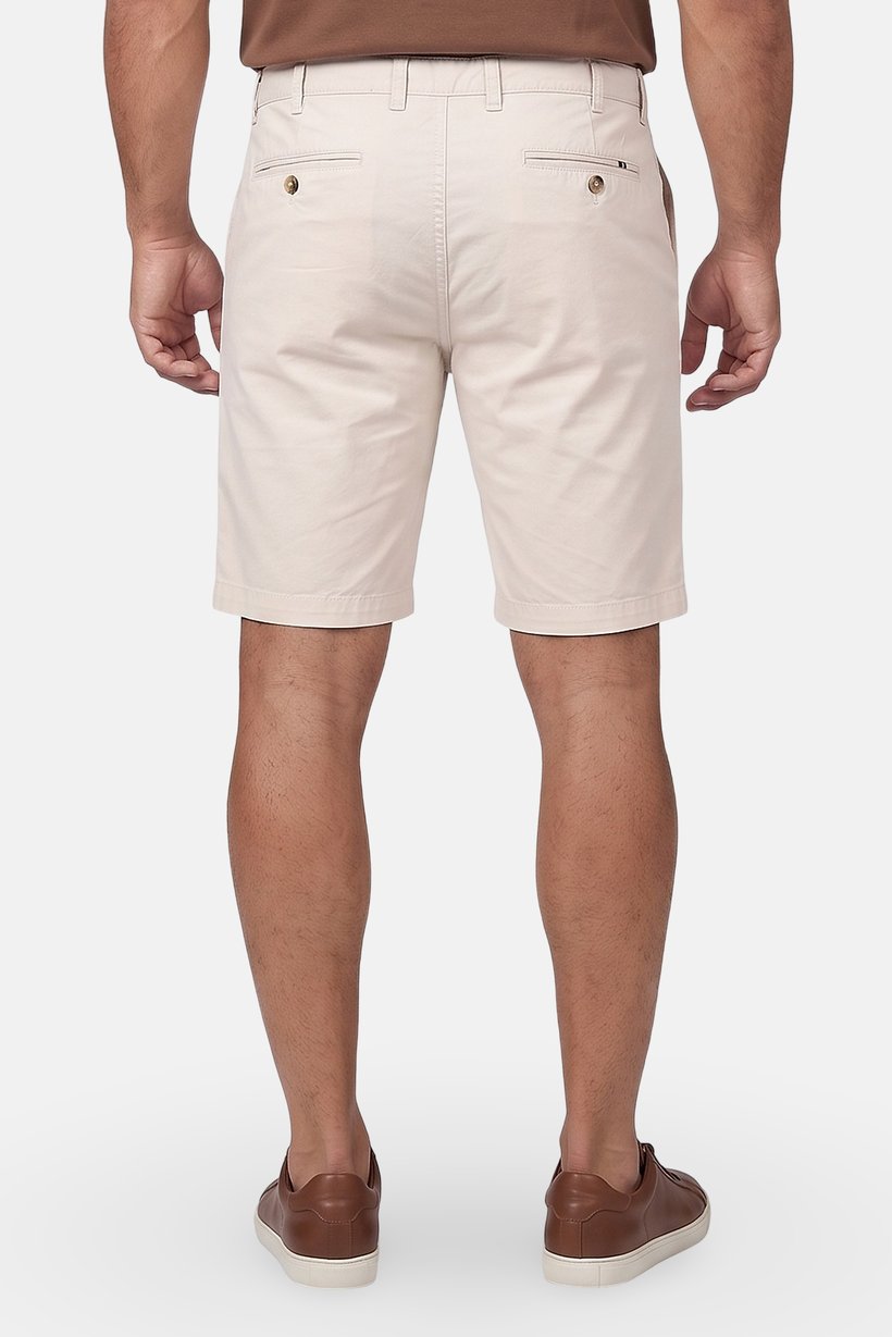 Men Solid Chino Shorts, Beige