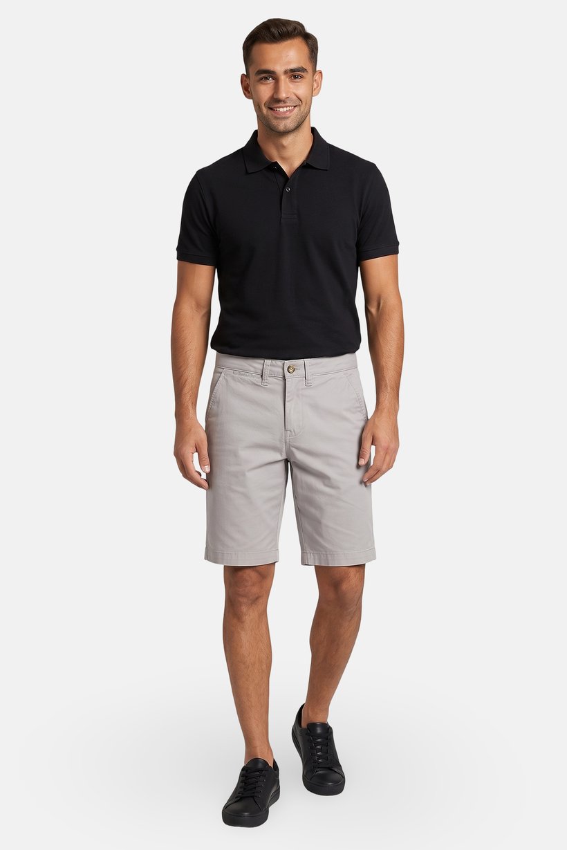 Men Solid Chino Shorts, Grey