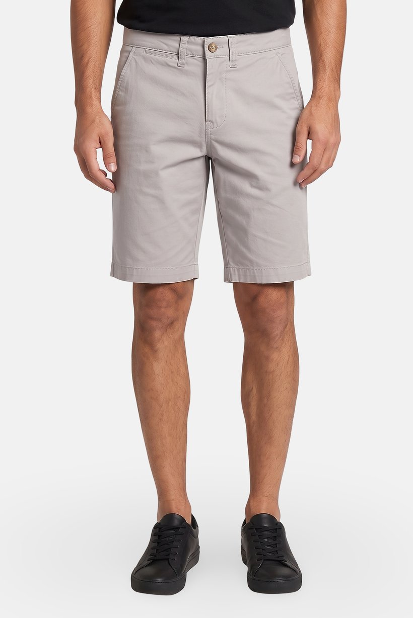 Men Solid Chino Shorts, Grey