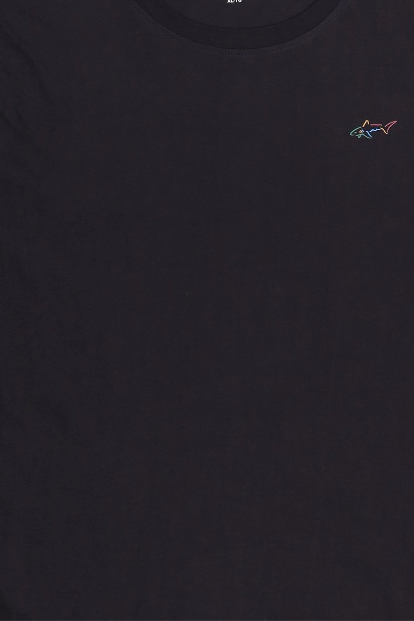 Men Crew Neck Short Sleeve Brand Logo T-Shirt, Black