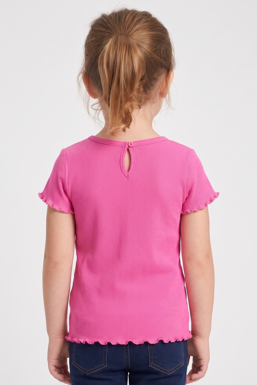Toddlers Girl Solid Short Sleeve Top, Pink