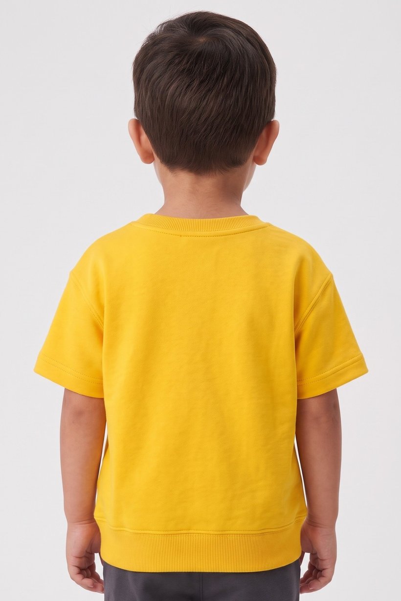 Toddlers Boy Crew Neck Graphic Print Short Sleeve T-Shirt, Mustard