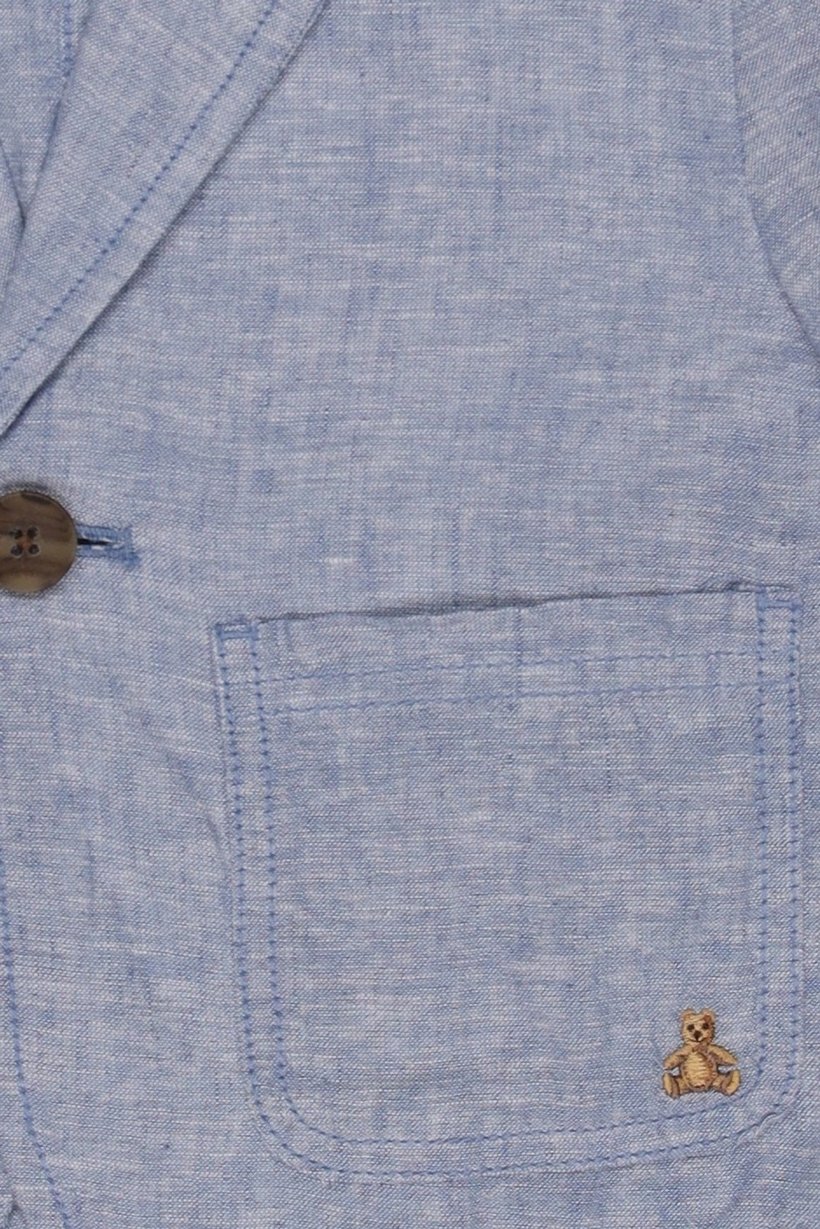 Toddlers Boy Chambray Blazer, Light Blue