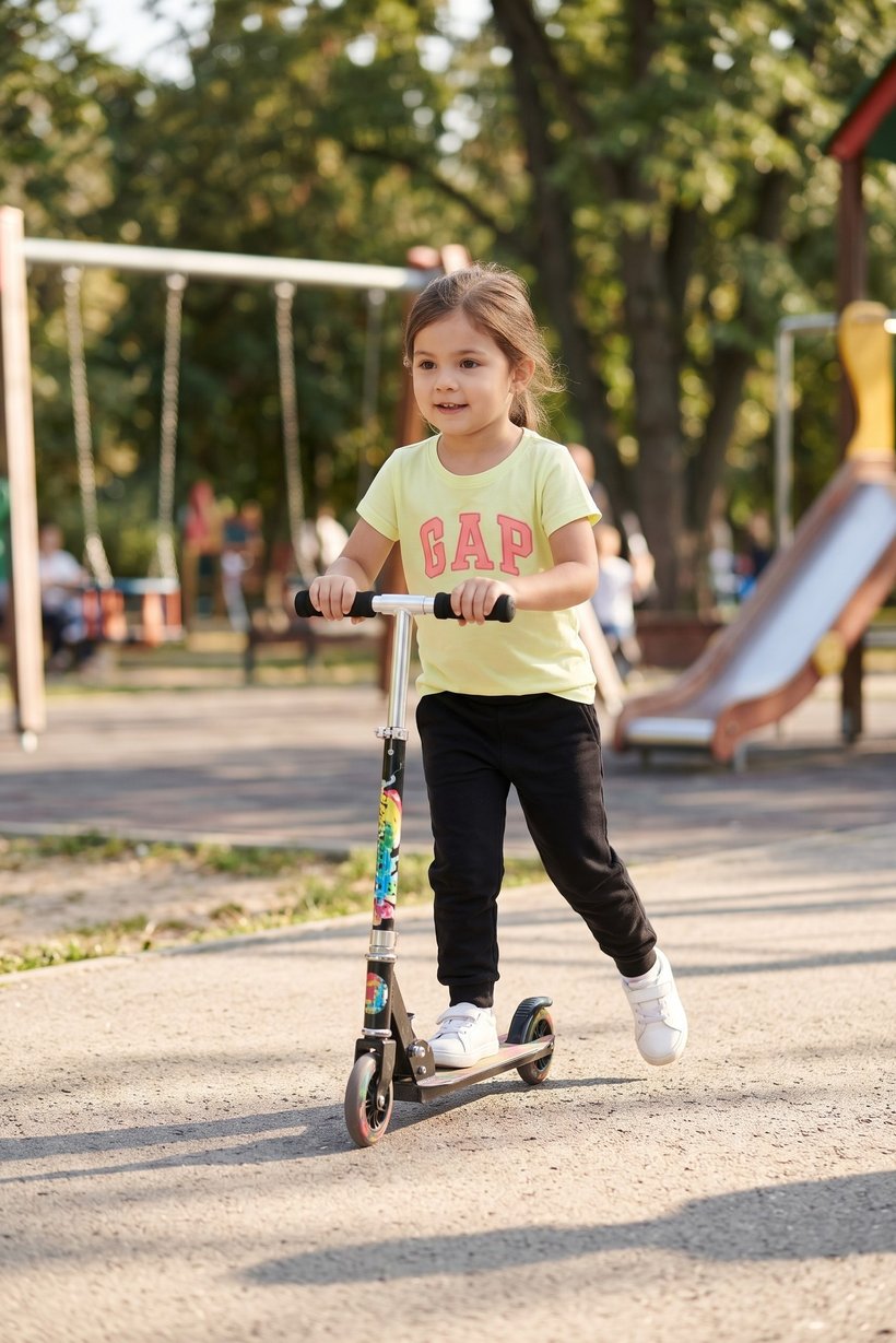 Toddlers Girl Brand Logo Short Sleeve Top, Light Yellow