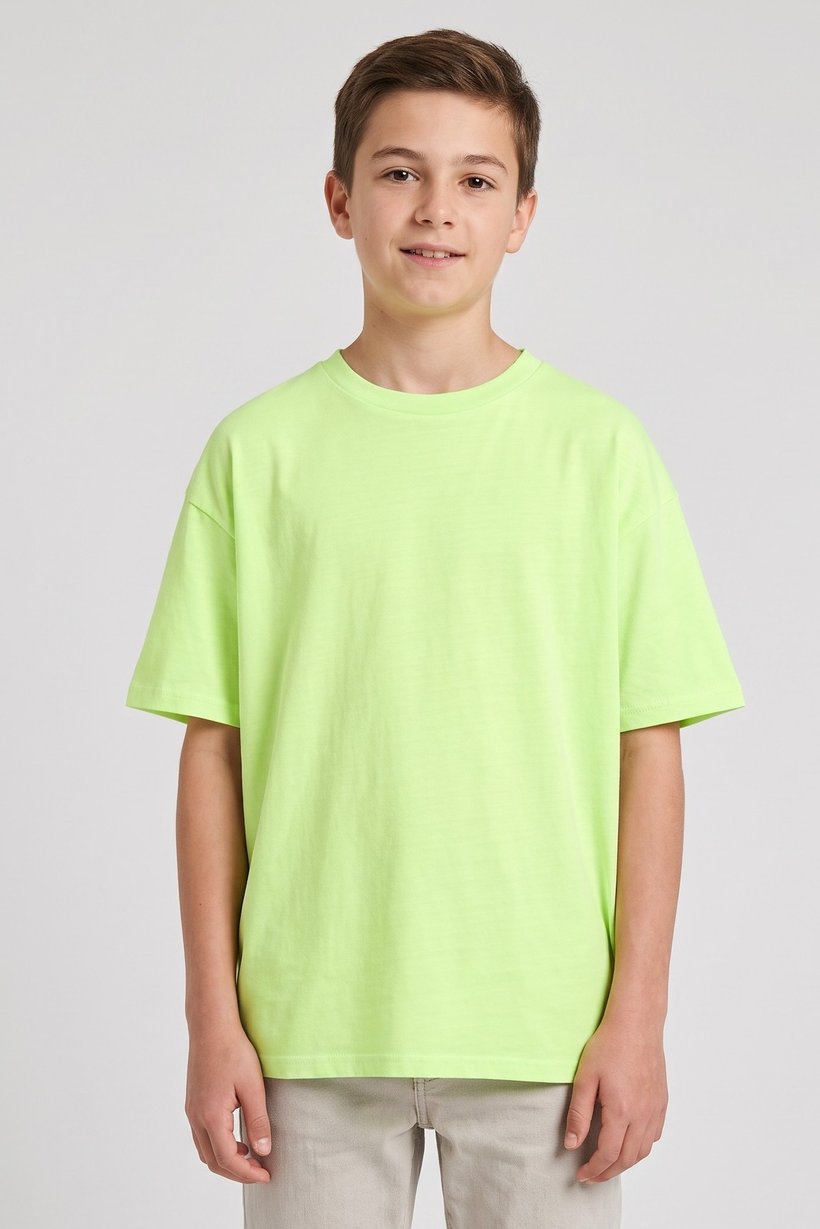Kids Boy Crew Neck Short Sleeve Plain T-Shirt, Green