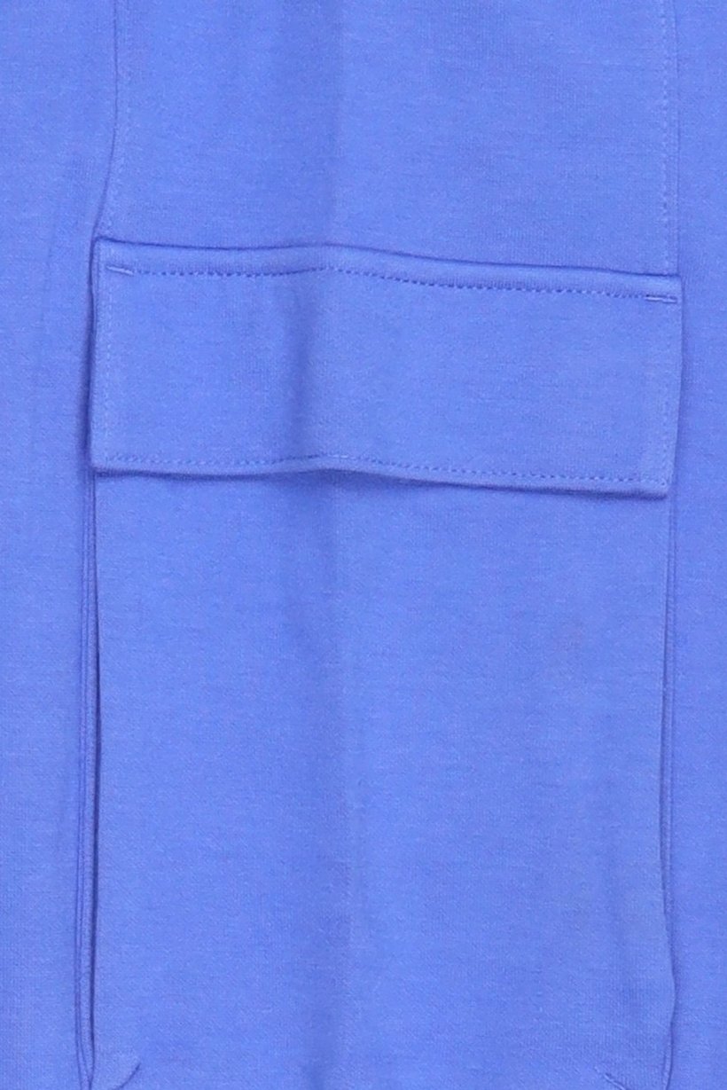 Kids Boy Regular Fit Solid Cargo Pants, Blue