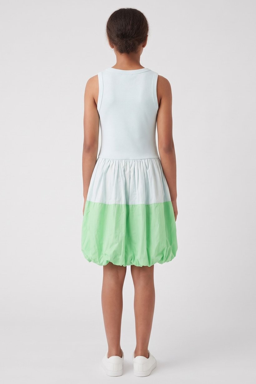 Kids Girl Colorblock Bubble Hem Dress, Multicolor