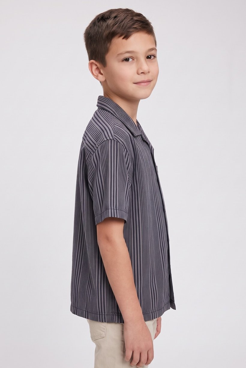 Kids Boy Short Sleeve Stripe Shirt, Multicolor