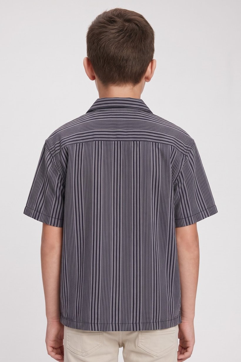 Kids Boy Short Sleeve Stripe Shirt, Multicolor
