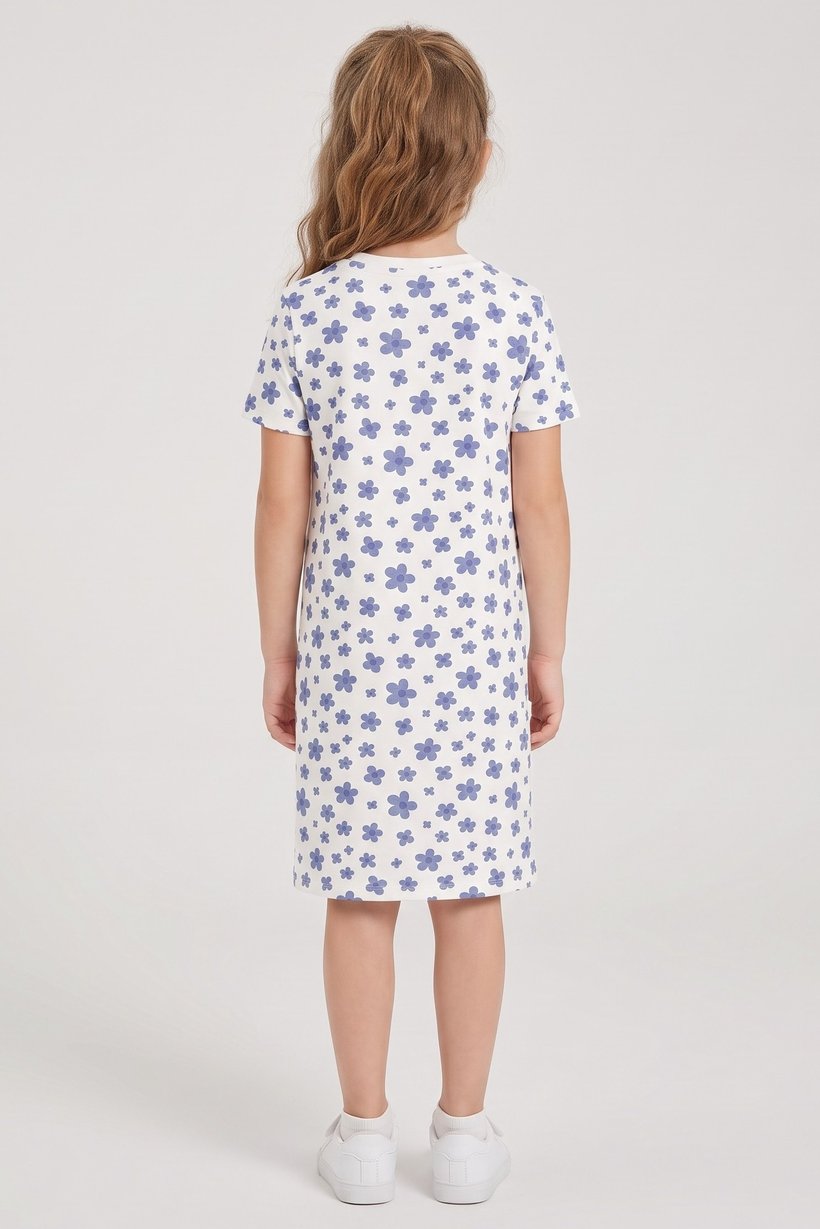 Kids Girl Floral Print Dress, Multicolor