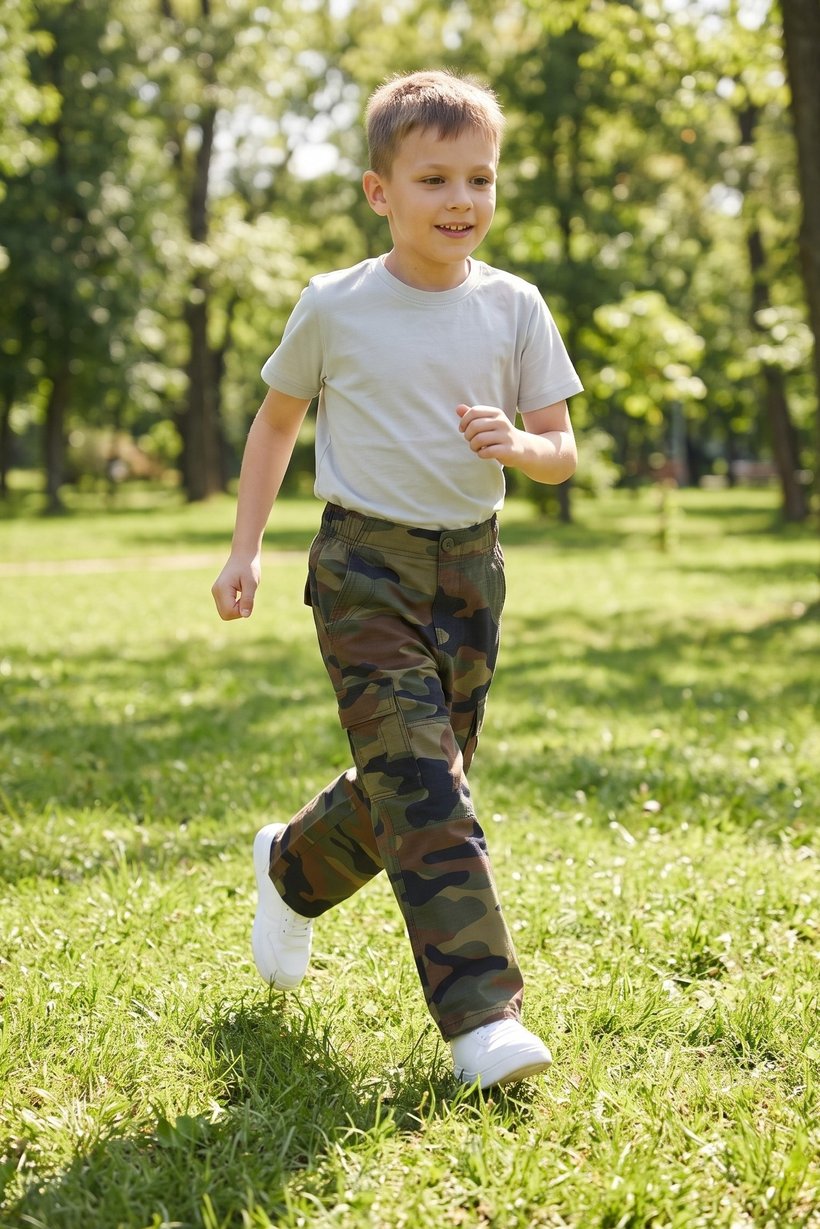 Kids Boy Camouflage Cargo Pants, Multicolor