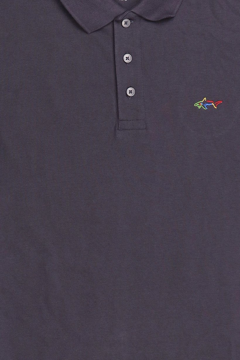 Men Regular Fit Short Sleeve Plain Polo Shirt, Grey