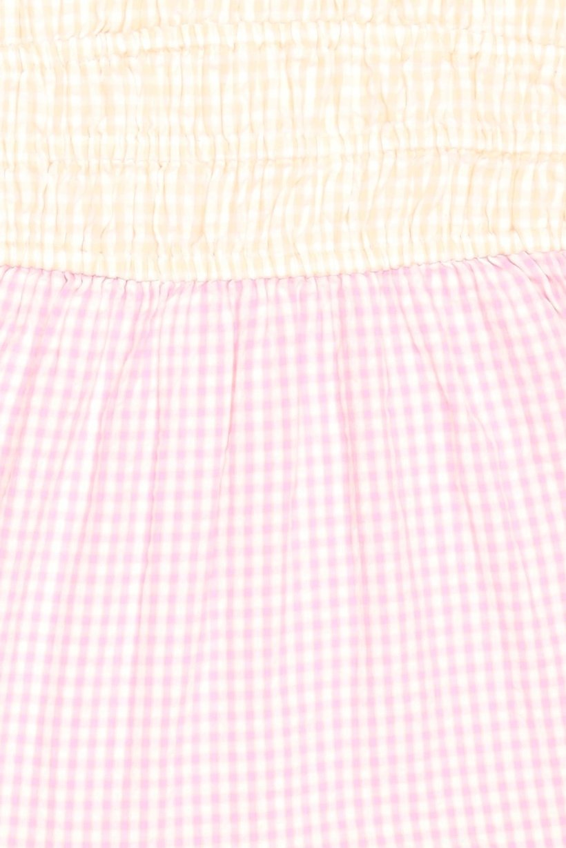 Kids Girl Checkered Short Sleeve Dress, Multicolor