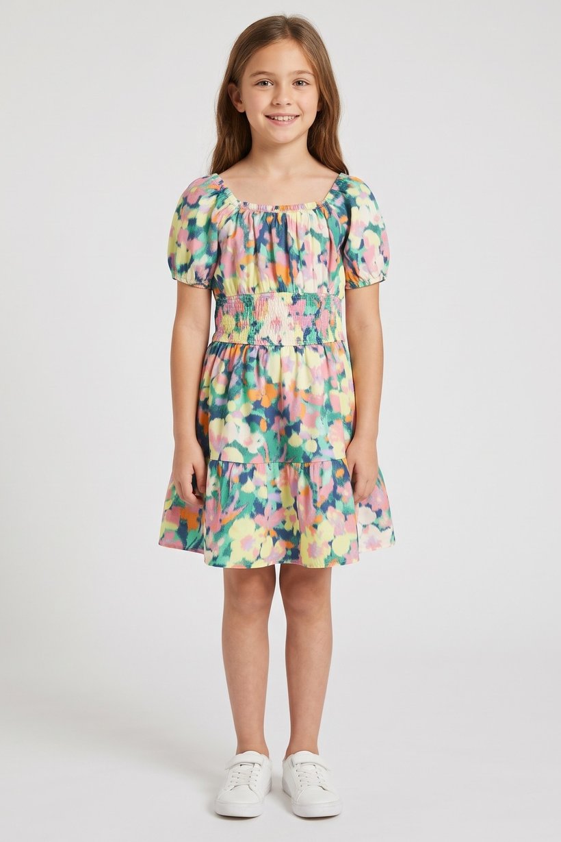 Kids Girl Tie Dye Dress, Multicolor